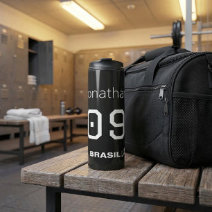 Customizable Brasil Soccer Team Monochromatic  Thermal Tumbler