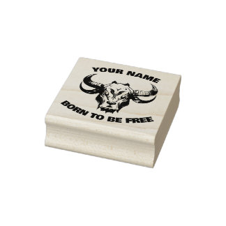 Customizable Bull  Rubber Stamp
