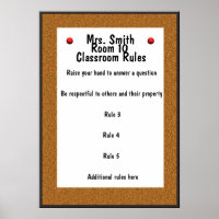 CUSTOMIZABLE- Bulletin Board Classroom Rules