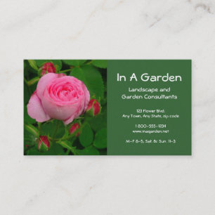 CUSTOMIZABLE BUS.CARD/DEEP PINK ROSE/ROSEBUDS AROU BUSINESS CARD