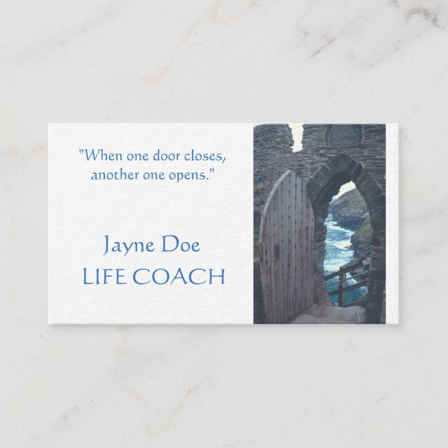 CUSTOMIZABLE BUSINES CARDS/ "WHEN ONE DOOR OPENS" BUSINESS CARD (Front)
