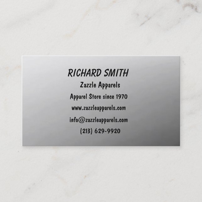 CUSTOMIZABLE BUSINESS CARD - Silver (Front)