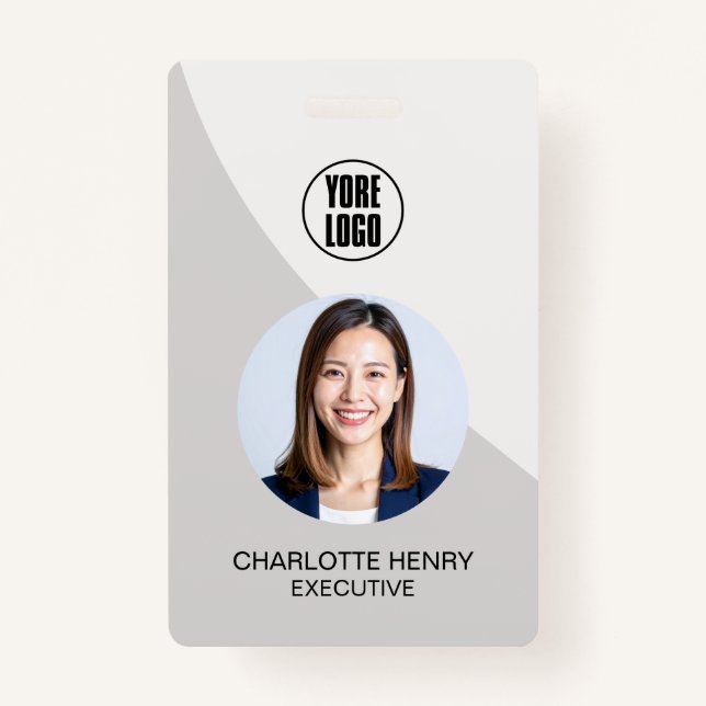 Customizable Business ID Card | Minimal Employee  ID Badge (Front)