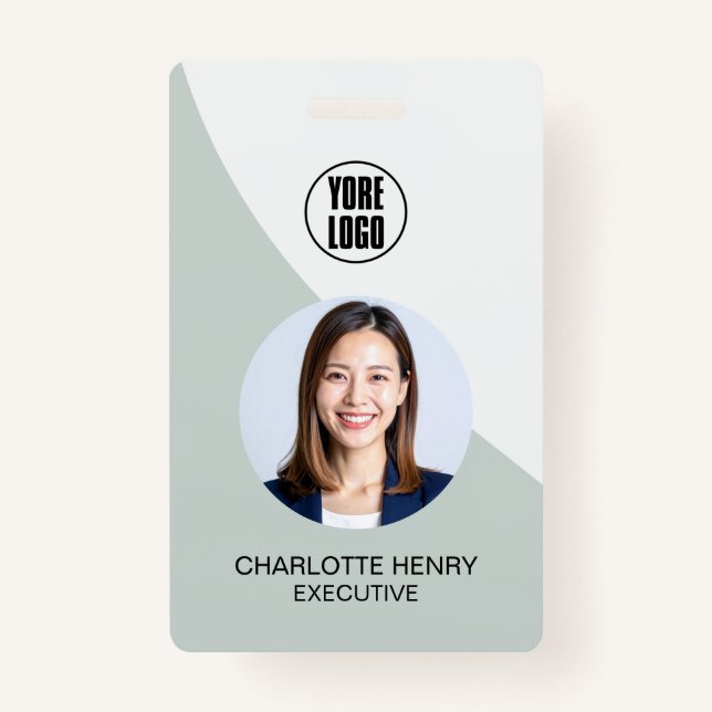 Customizable Business ID Card | Minimal Employee  ID Badge (Front)