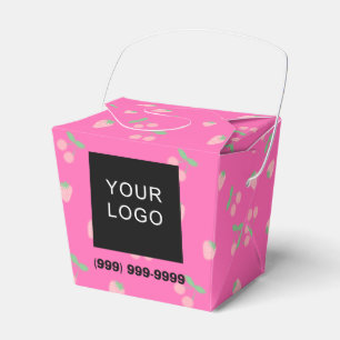 Customizable Business Logo Phone Pink Take Out Favour Box