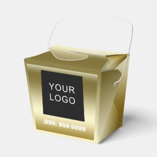 Customizable Business Logo Phone Take Out FauxGold Favour Box