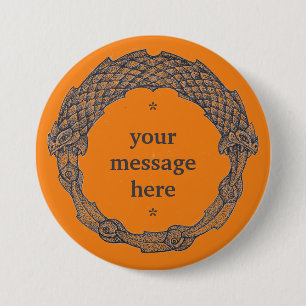 Customizable Button OUROBOROS black/turmeric