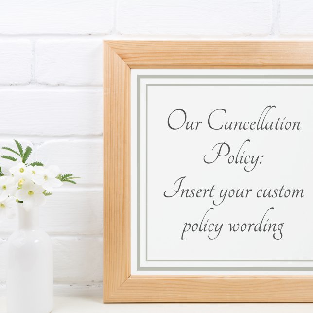 Customizable Cancellation notice/policy Plaque (Creator Uploaded)