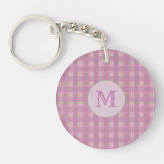 Customizable Capital Initial Pink Key Chain