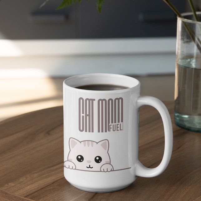 Customizable Cat Mom Fuel Coffee Mug (Creator Uploaded)