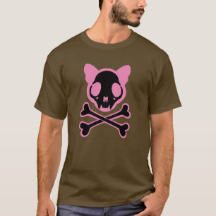Customizable Cat Skull and Crossbones T-Shirt