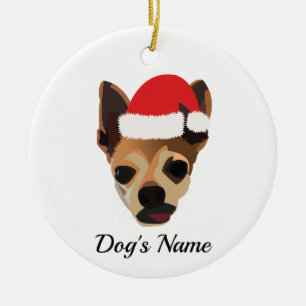 Customizable Chihuahua Christmas Ceramic Tree Decoration