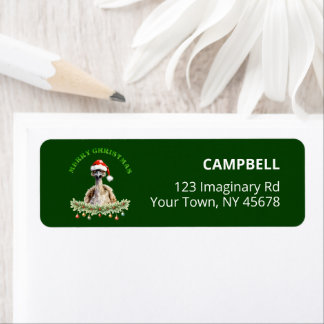 Customizable Christmas Aus Emu Green Return Label