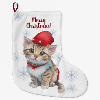 Customizable Christmas Kitten Stocking