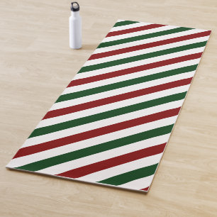 Customizable Christmas Stripes Yoga Mat
