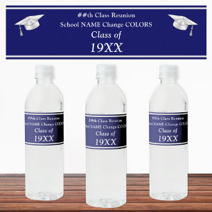 Customizable, Class Reunion Water Bottle Labels