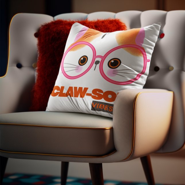 Customizable Claw-Some vibes only Cat Cushion (Creator Uploaded)