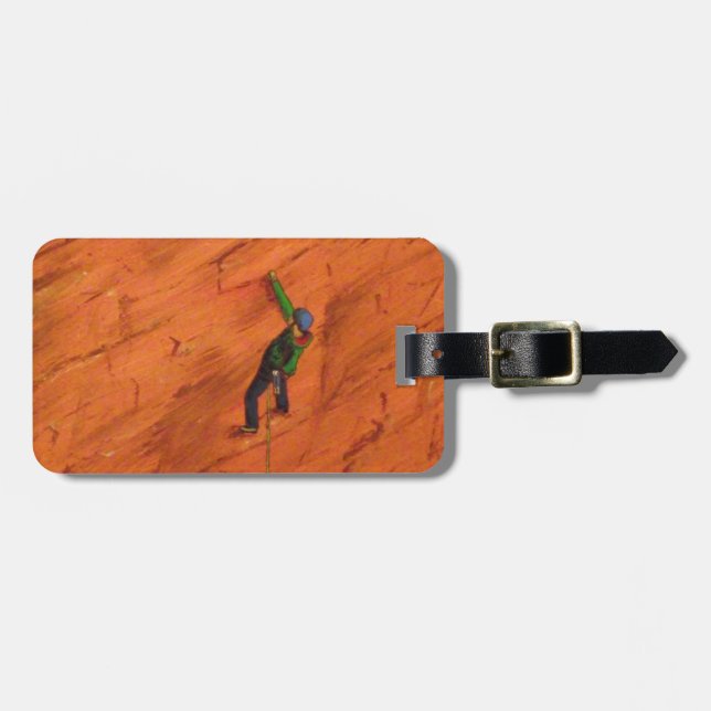 Customizable climbing Luggage Tag (Front Horizontal)