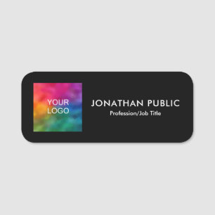 Customizable Color Text & Design Your Logo Here Name Tag