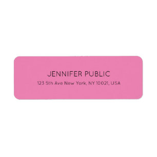 Customizable Color & Text Pink Return Address