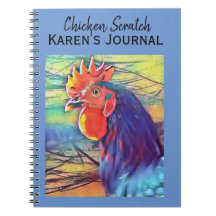 CUSTOMIZABLE COLORFUL ROOSTER JOURNAL