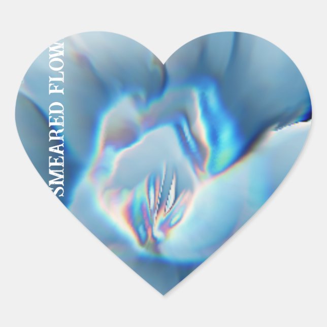 CUSTOMIZABLE COLORFUL SMEARED FLOWER IMAGE HEART STICKER (Front)