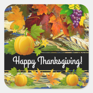 Customizable Colorful Thanksgiving Square Sticker