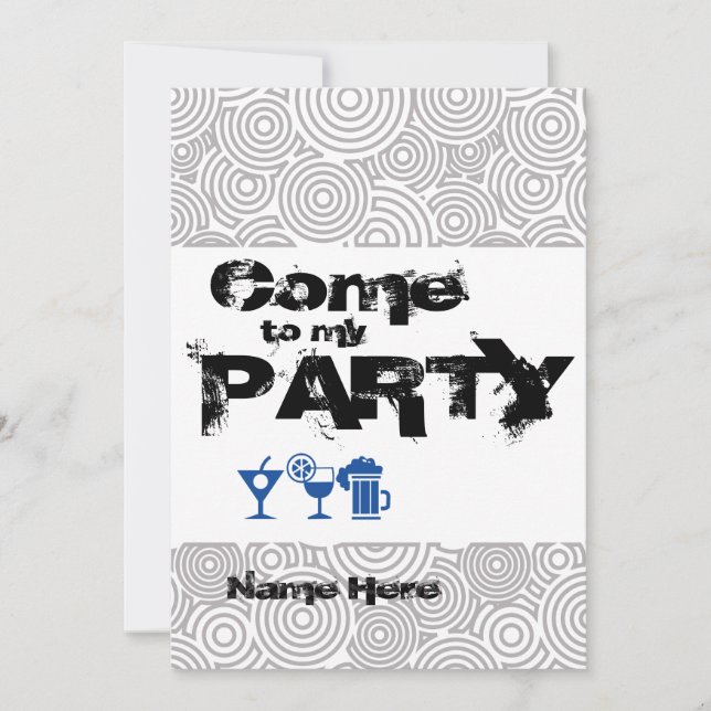 Customizable Come to my Party Invitation (Front)