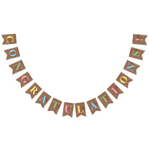 Customizable CONGRATULATIONS! Simulated Burlap Bunting