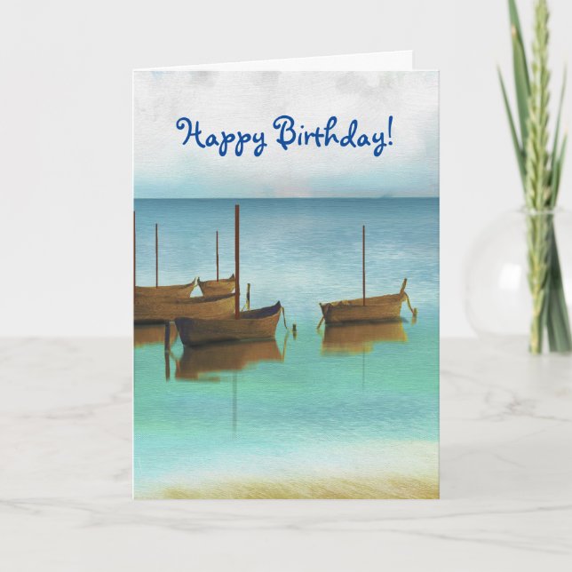 CUSTOMIZABLE COOL BOATS BIRTHDAY CARD (Front)
