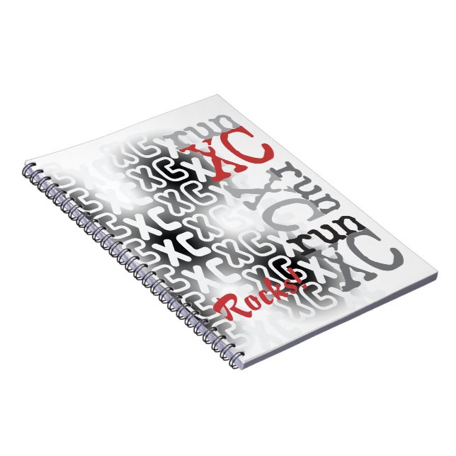 Customizable Cross Country run XC Typography Spiral Notebook (Right Side)