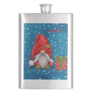 Customizable Cute Father Christmas Hip Flask