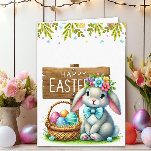 Customizable Cute Rabbit Easter Card (Creator Uploaded)