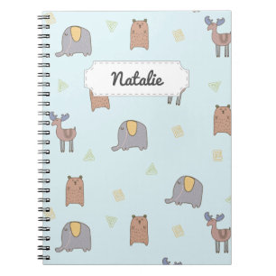 Customizable Cute Scandinavian Animals Pattern Not Notebook