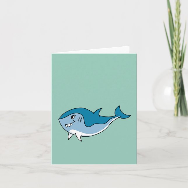 Customizable Cute Shark Holiday Card (Front)