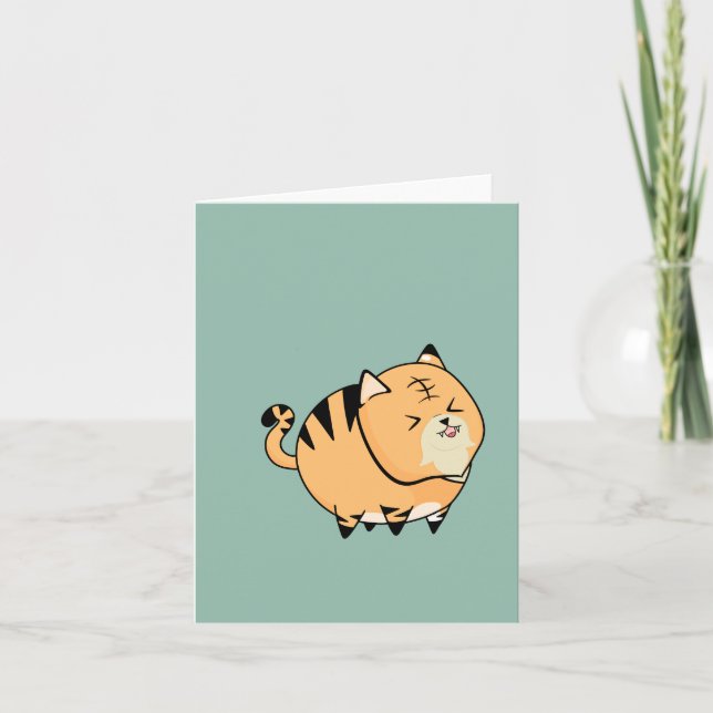 Customizable Cute Tiger  Holiday Card (Front)
