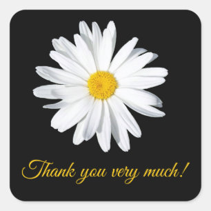Customizable Daisy Flower Thank You  Square Sticker