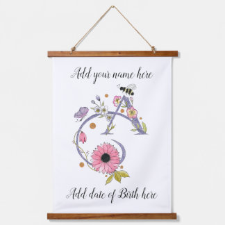 Customizable Decorated Letter A Hanging Tapestry