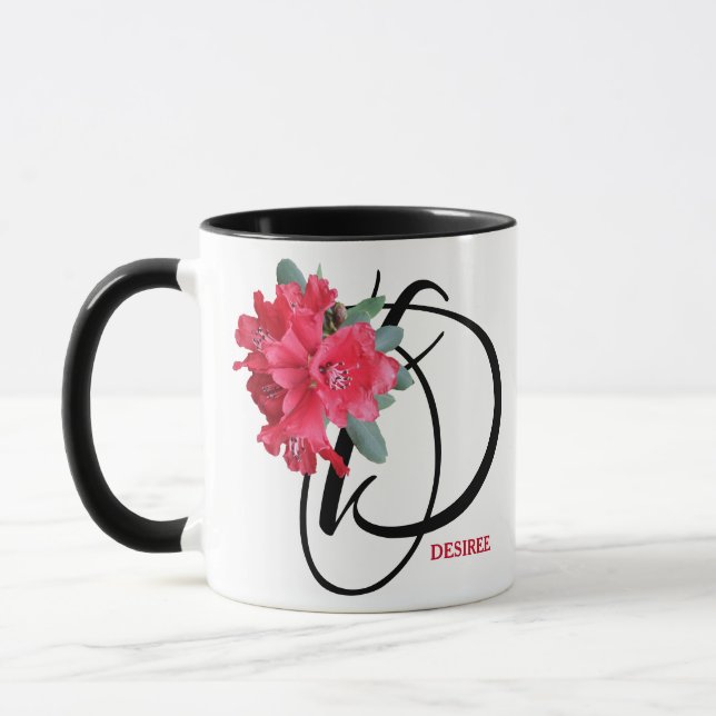 Customizable Desiree name red flowers boho trendy  Mug (Left)