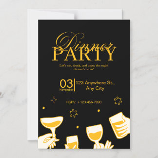 Customizable Dinner Party Invitation Card