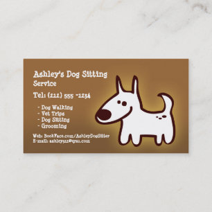 CUSTOMIZABLE dog sitting, grooming, walking Business Card