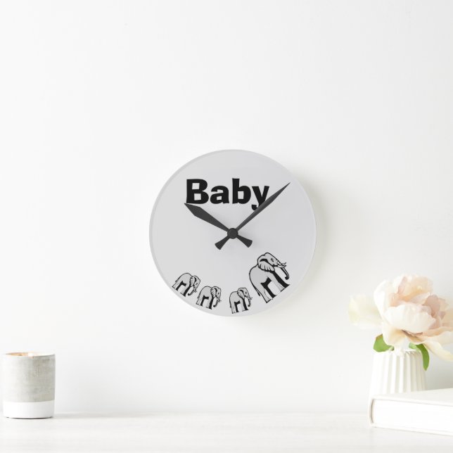 Customizable Double-Faced Elephant Clock  (Home)