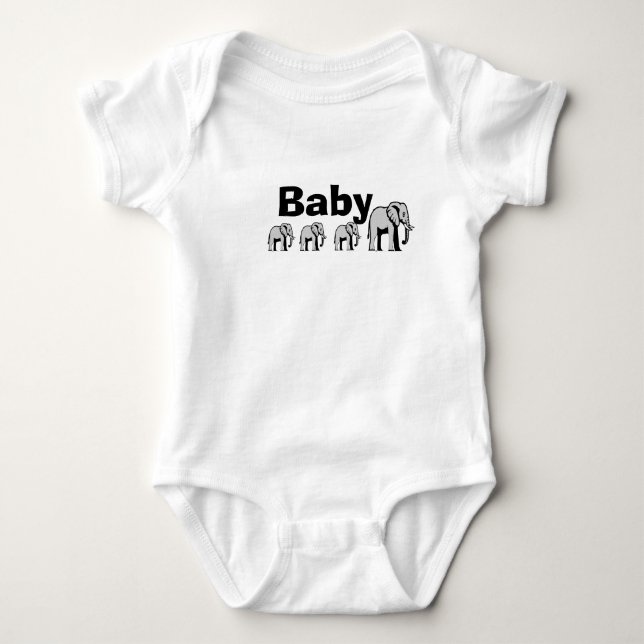 Customizable double-sided elephant baby onesie (Front)
