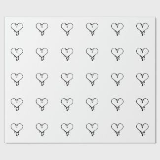 Customizable Dripping Heart Wrapping Paper