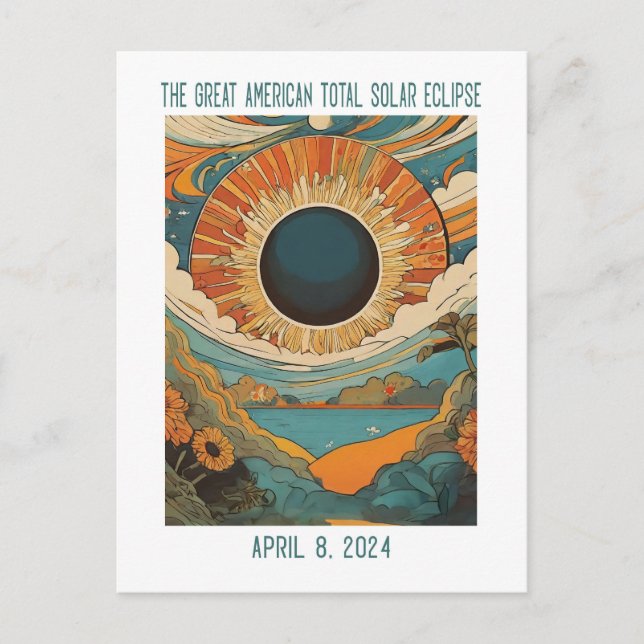 CUSTOMIZABLE: ECLIPSE OVER LAKE POSTCARD (Front)