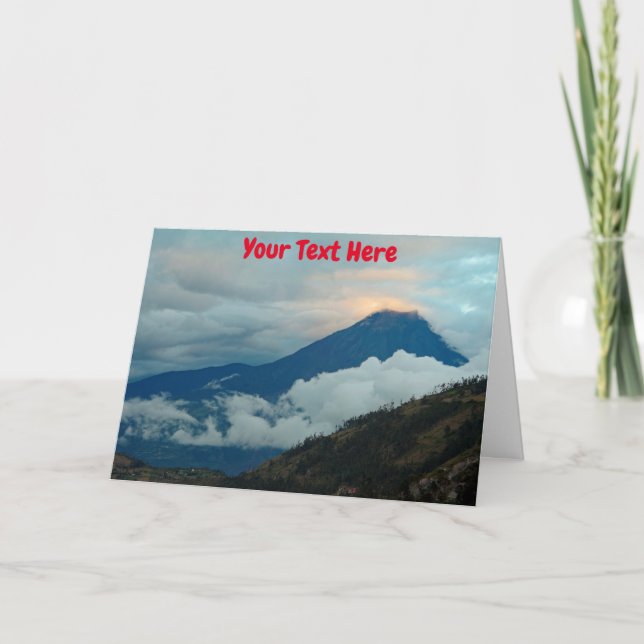 Customizable Ecuador volcano Card (Front)
