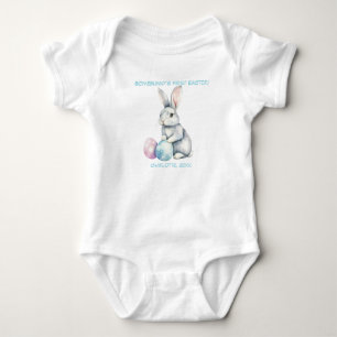 Customizable 🐇Egg-citing Bunny Romper Baby Bodysuit