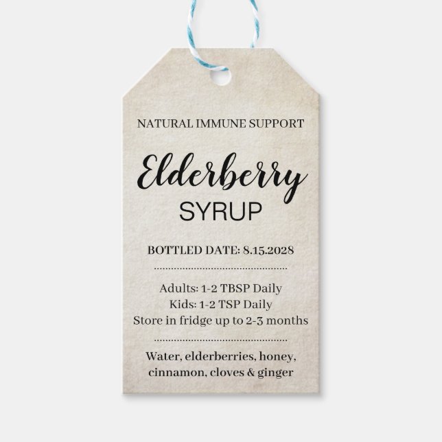 Customizable Elderberry Syrup Label ZEB_03a (Front)