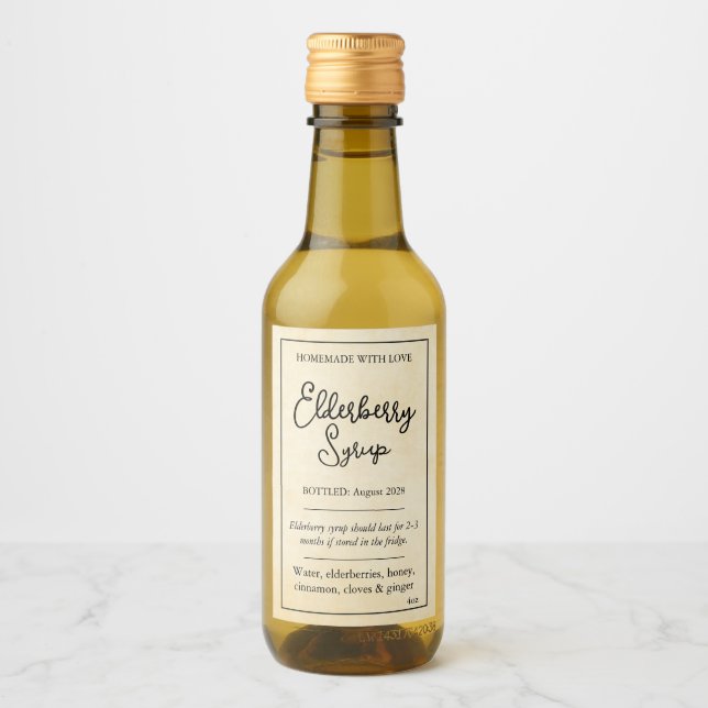 Customizable Elderberry Syrup Label ZEB_05a (Front)