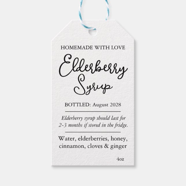 Customizable Elderberry Syrup Label ZEB_05b (Front)